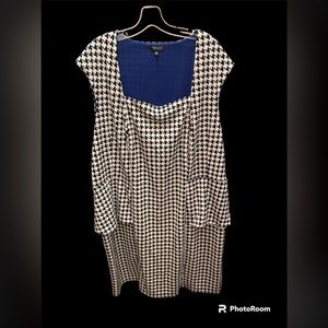 Spence Woman Peplum Houndstooth Dress Size 24W